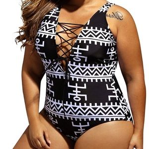 Like New Printed One Piece Swimsuit